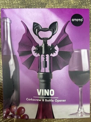 OTOTO Vino Spooky Bat 2-in-1 Wine Beer Opener Corkscrew - Image 1 of 2