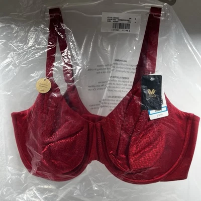 NUEVO Sujetador Wacoal 855303 Back Appeal Suavizante Rojo Cereza Talla 40DDD Encaje con Aros Foto 1 de 4