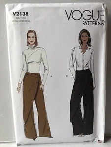 Vogue V2138 Misses Wrap Pants Sewing Pants. Sizes 16-18-20-22-24 New Uncut  - Picture 1 of 2