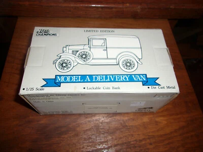 Furgoneta de reparto Racing Champions #2710 Ford Modelo A amarillo suave logotipo fundido a presión  Foto 1 de 2