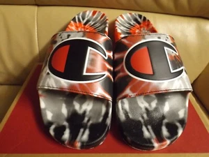 Champion IPO Tie Dye Men's Size 12 Sandals Black/Scarlet/MLT CP10192M - Picture 1 of 11