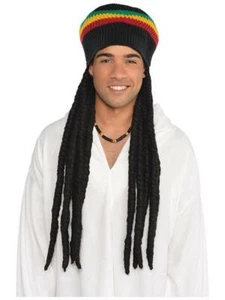 Black Buffalo Soldier Rasta Dreadlocks Long Mens Wig - Picture 1 of 2