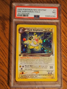 Pokemon 2002 1st Edition Neo Destiny Dark Ampheros rare foil PSA 7 - Picture 1 of 24
