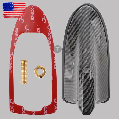 Carbon Fiber Car Roof Antenna Shark Fin Antenna Aerial AM/FM Signal Radio Aerial - Image 1 of 4