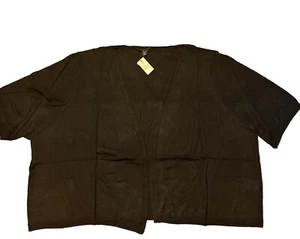 Talbots Camicia Donna 3X Nero Rayon Cardigan Minimalista - Foto 1 di 4