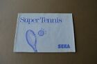 Notice Master System / Ms Booklet Super Tennis Pal Authentic Original Sega