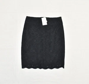 NEW Banana Republic Women's  Straight Skirt Lace Zip Nylon Black Size 0 - Picture 1 of 8