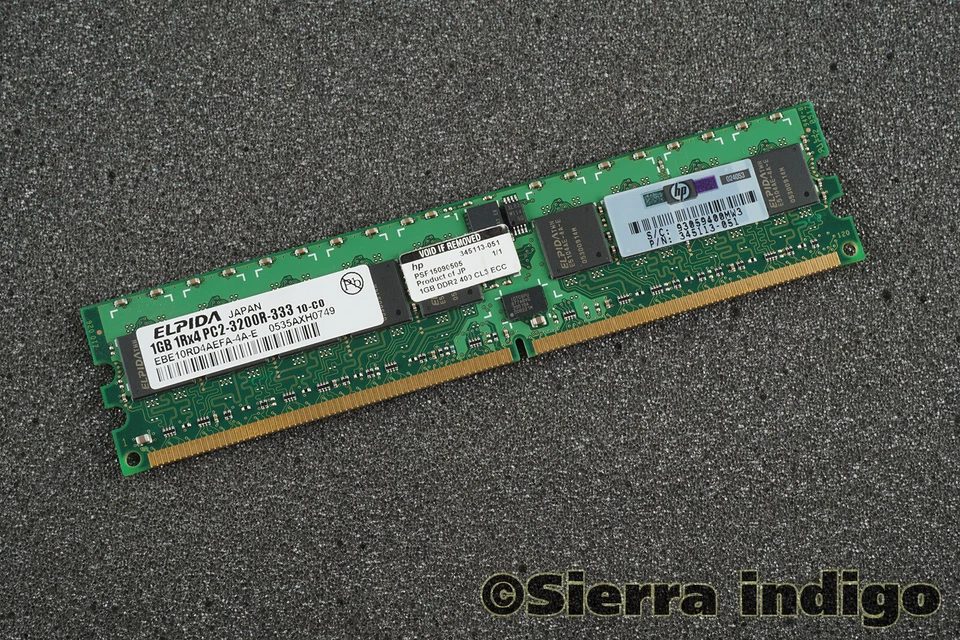 Elpida EBE10RD4AEFA-4A-E PC2-3200R-333 1GB 1Rx4 Server Memory RAM - Image 1 of 1