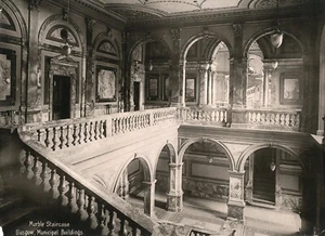 ORIGINAL ANTIQUE ALBUMEN of Marble Staircase Glasgow Municipal Buildings - Picture 1 of 1