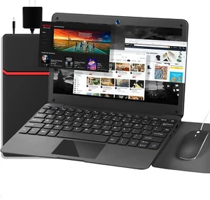 10.1'' Laptop Computer Quad Core Android 12.0 Mini Netbook Webcam Bag Mouse Pad - Picture 1 of 7