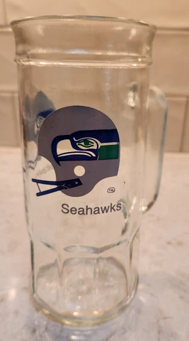 Vintage 1980's Seattle Seahawks NFL Football Fisher Peanuts Glass Mug Cover