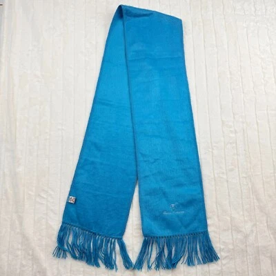 Alpaca Camargo Scarf Bluer Made Peru Embroidered Fringe Soft Fuzzy - Image 1 of 4