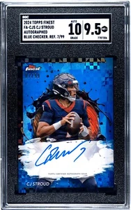 Topps Finest C.J. 2024 Refractor de tablero de ajedrez azul autógrafo Stroud/99 SGC 9,5 - Imagen 1 de 2