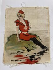Cape May Girl Tobacco Silk Hamilton King Artist Signed Red Dress Zira Cigarettes