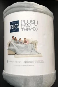 Kohl's The BIG ONE Plush Family Throw Blanket Large 120"x120" Solid Gray New Tag - Picture 1 of 3