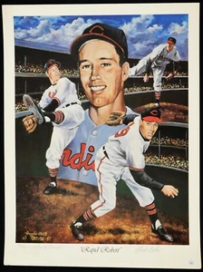 Bob Feller Cleveland Indians Signed 18x24 LE 900 Lithograph JSA Authenticated - Picture 1 of 4