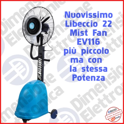 Ventilatore con Nebulizzatore da Pavimento Alta Potenza Libeccio 22 ev116 Nebbia - Immagine 1 di 4