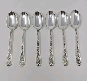Set 6 Stieff Corsage Sterling Silver Teaspoons 5 5/8 " - Picture 1 of 20