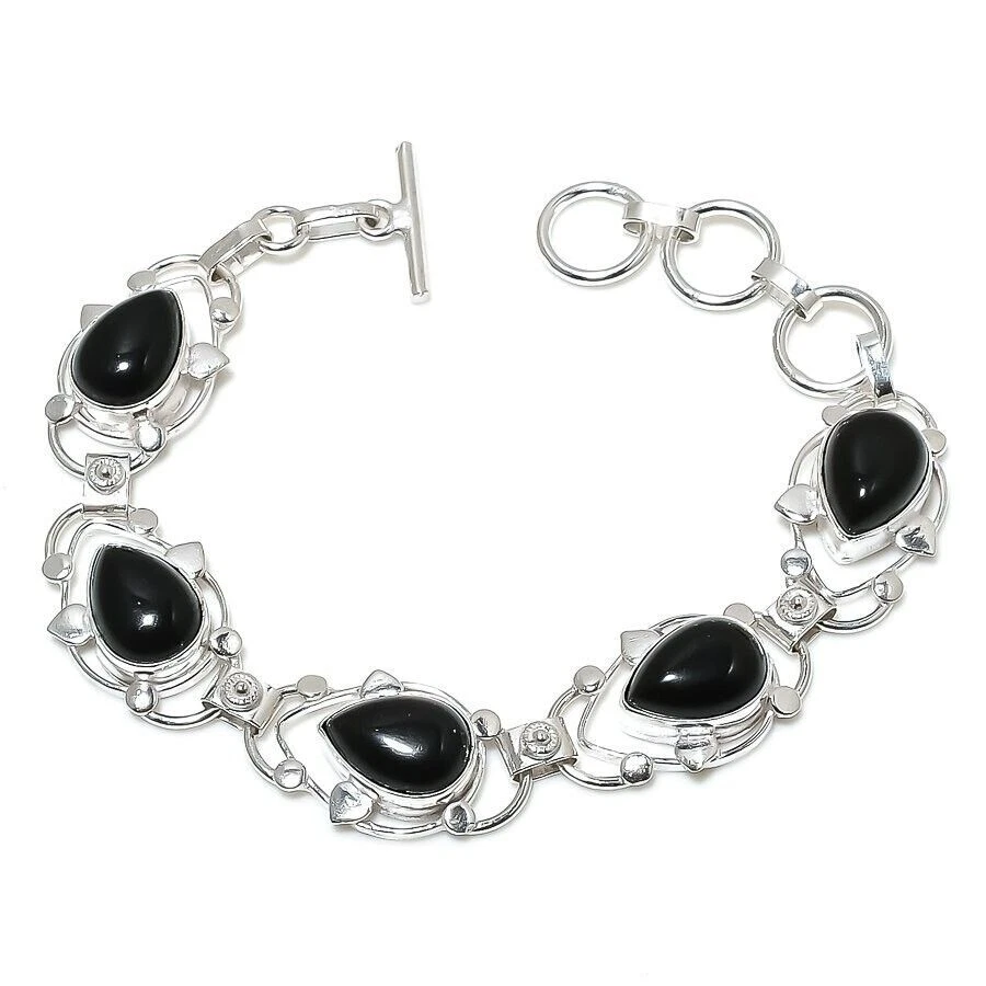 Bracciale gioielli in argento sterling 925 fatto a mano con pietre preziose... - Immagine 1 di 1