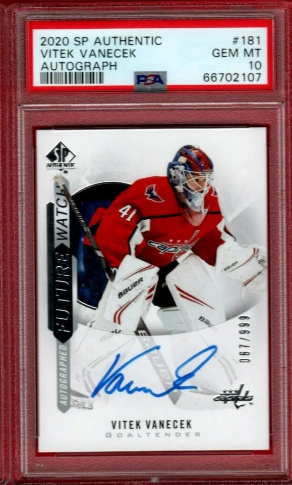 2020-21 SP AUTHENTIC VITEK VANECEK FUTURE WATCH AUTO /999 PSA 10 ROOKIE UD RC - Image 1 of 1