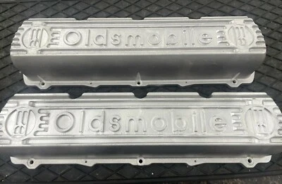 OLDSMOBILE GM PERFORMANCE RACING QUALITY ALUMINUM VALVE COVERS PR 22525295 DISCO - Image 1 of 2