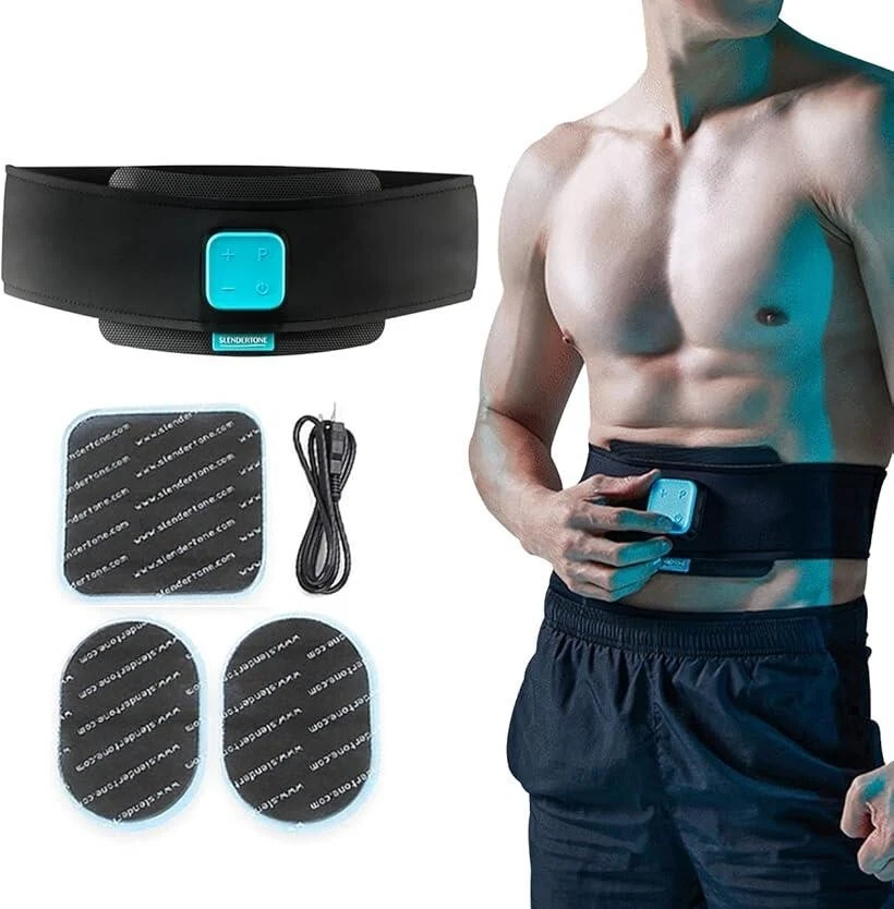 Slendertone Abs 8 Abdominal Toning Belt Muscle Toner Unisex Gel Pads color black