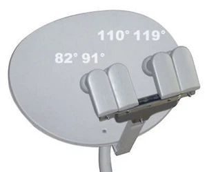 24 " ELLIPTICAL OVAL DISH 110/119/91/82/129 SATELLITE +4 LNB HD NETWORK FTA BELL - Picture 1 of 3