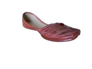 Women Casual Shoes Leather Handmade Ballet Indian Mojaries Jutties Brown US 6.5 - Picture 1 of 7