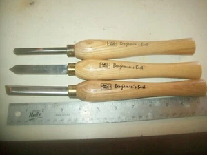 Juego de 3 cinceles de torneado de madera Benjamins's Best M2 HSS ligeramente usados de 11" de largo - Imagen 1 de 5