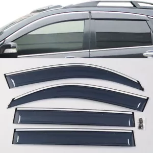 Visera de ventana 4P deflector de lluvia solar con borde de acero inoxidable para Honda CRV 2017-22 - Imagen 1 de 3