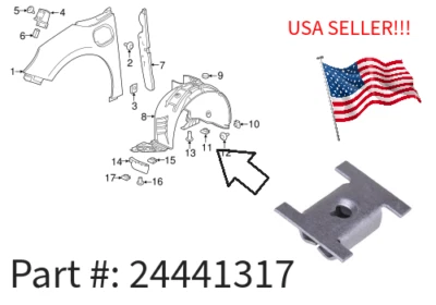 8 件全新 FENDER APRON NUTS! 适用于通用 REGAL VOLT ALLURE LACROSE CRUZE 等 24441317 — 第 1/4 张图片