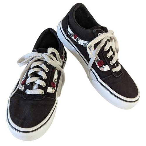 Sneakers bambina Vans nere Ward con ricami floreali taglia 1