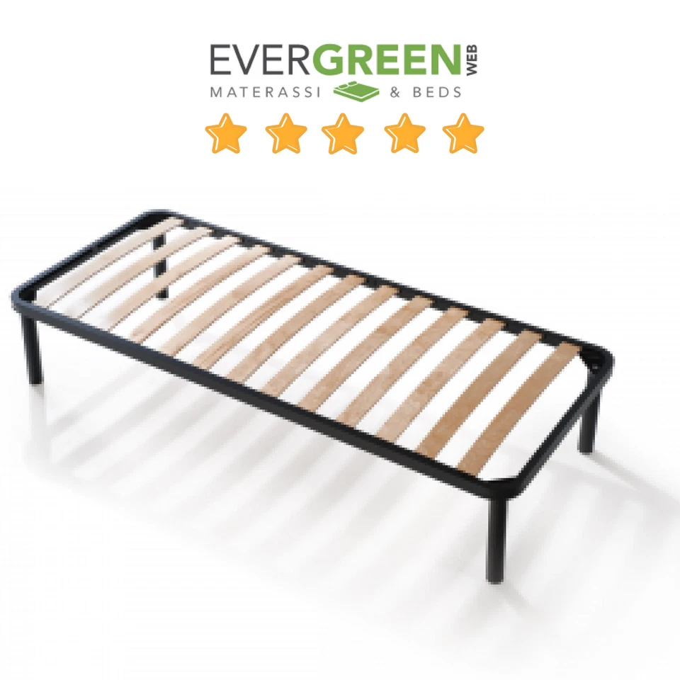 EvergreenWeb Kit Fashion Rete a Doghe con Materasso Singolo 80x190cm e Cuscino Memory Foam (KITFASHAP1#08001900)