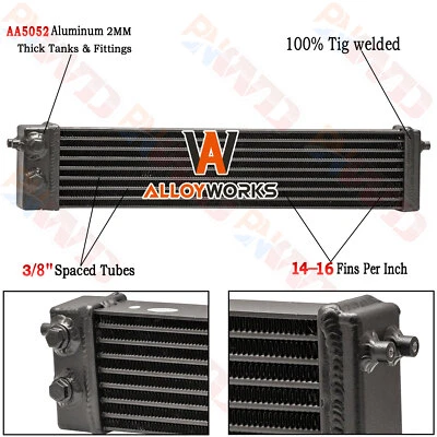 Aluminum Oil Cooler For 1979-1995 Mazda RX-7 RX7 RX4 RX3 RX2 1971-1974 1972 1973 - Image 1 of 4