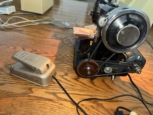 Restored Monster Necchi BCJ Sewing Machine. Reduction Pulley. Leather Canvas. VA - Picture 1 of 12