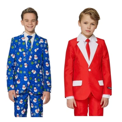 SUITMEISTER Boys Christmas Suit - Youth S, M, L, XL, 2XL - Red or Blue - New - Image 1 of 2