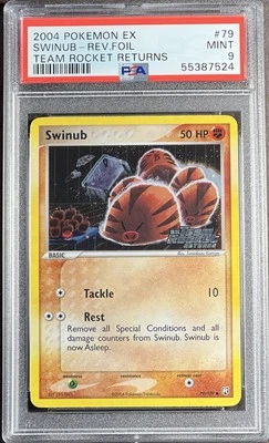 2004 Pokémon EX Team Rocket Returns 79 Swinub Reverse PSA 9 Mint - Image 1 of 2