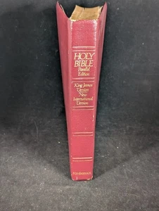 HOLY BIBLE PARALLEL EDITION KJV / NIV Zondervan Bonded Brown Leather 1985 - Picture 1 of 13