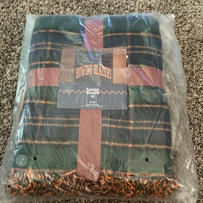 NIP Rowing Blazers Throw Blanket-Striped Blue And Green - Image 1 of 3