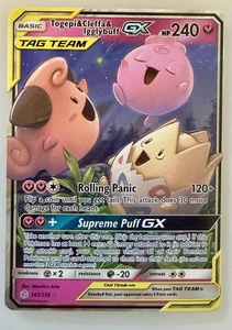 Togepi & Cleffa & Igglybuff GX 143/236 Sm-Cosmic Eclipse Holo - Picture 1 of 2