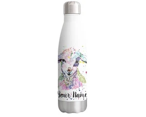 Cordero bebé oveja biberón personalizado con tu texto/nombre doble pared 500 ml - Imagen 1 de 4