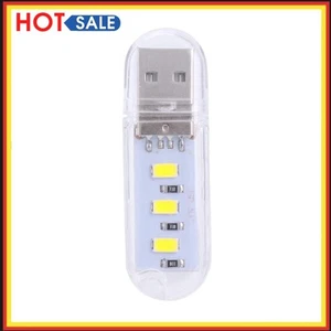 Mini tragbare USB Buch Licht helle Leselampe für PC Laptop (weiß 3LED) - Bild 1 von 10