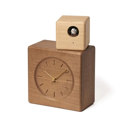 Table Clock Cubist Cuckoo Clock Analog Cuckoo B GTS19-04 B Brown+Natural - Image 1 of 3