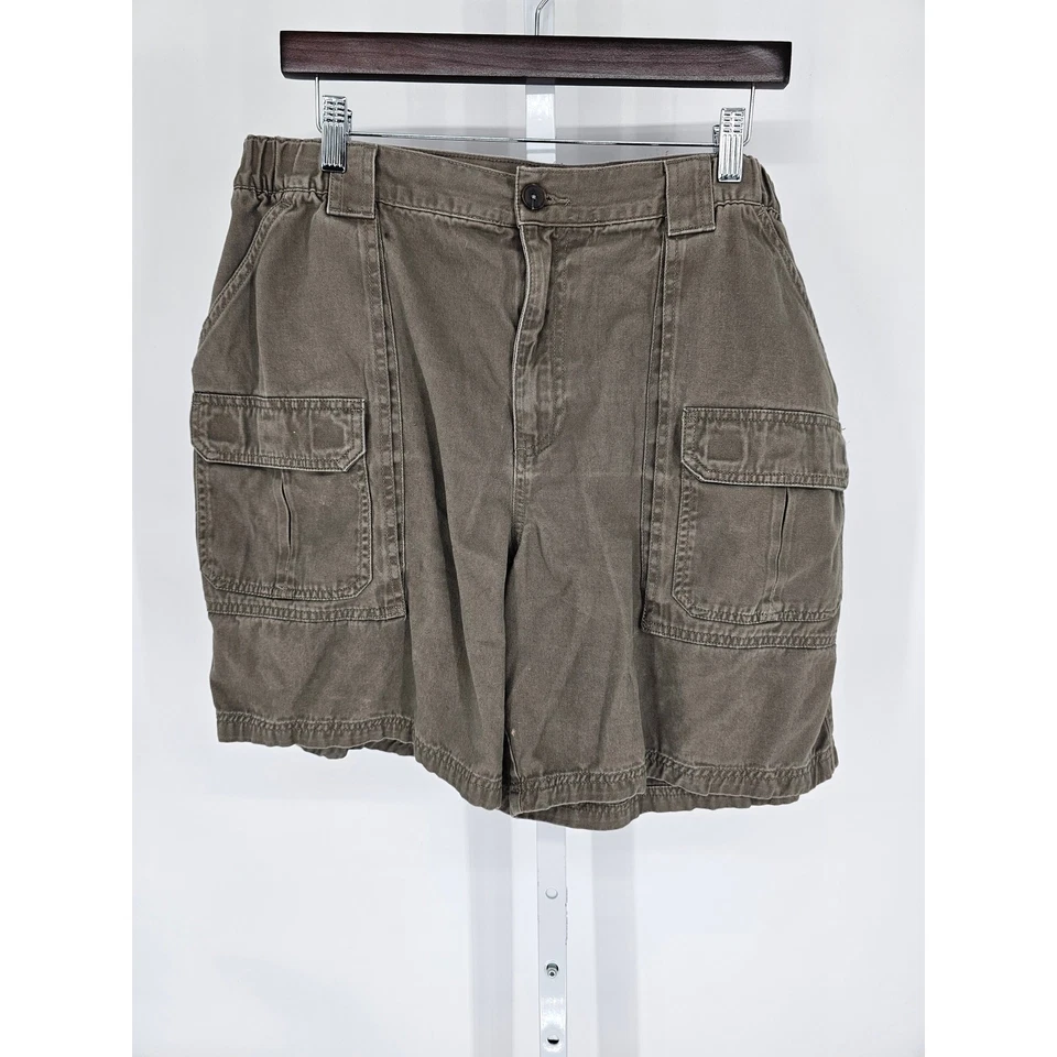 Vtg Croft & barrow Mens Sz 38 Cotton Dad Shorts Cargo Pockets Taupe - Image 1 of 4