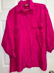 New York Studio 100 % Seide rosa Damen Top Knopfleiste LS Small lockere Passform *DEFEKT* - Bild 1 von 4