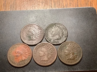 5 Indian Head Cents - 1879, 1881, 1885, 1886 (Type 1), 1887 #8 - Image 1 of 2