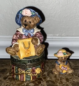 Caja de baratijas Boyds Bears nacida para comprar con bebé oso dentro vintage 1999 Bearware - Imagen 1 de 6