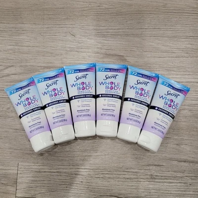 6 Pack: Secret Whole Body Cream Deodorant, Clean Scent, 3 oz ea. BRAND NEW - Image 1 of 4