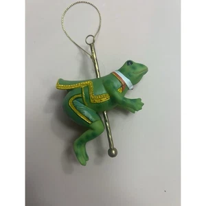 Adorno de Navidad de rana carrusel Smithsonian vintage RARO - Imagen 1 de 9