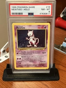 1999 Pokémon Base Set Mewtwo #10 English Unlimited Holo Rare 10/102 PSA 8 NM-MT - Picture 1 of 5